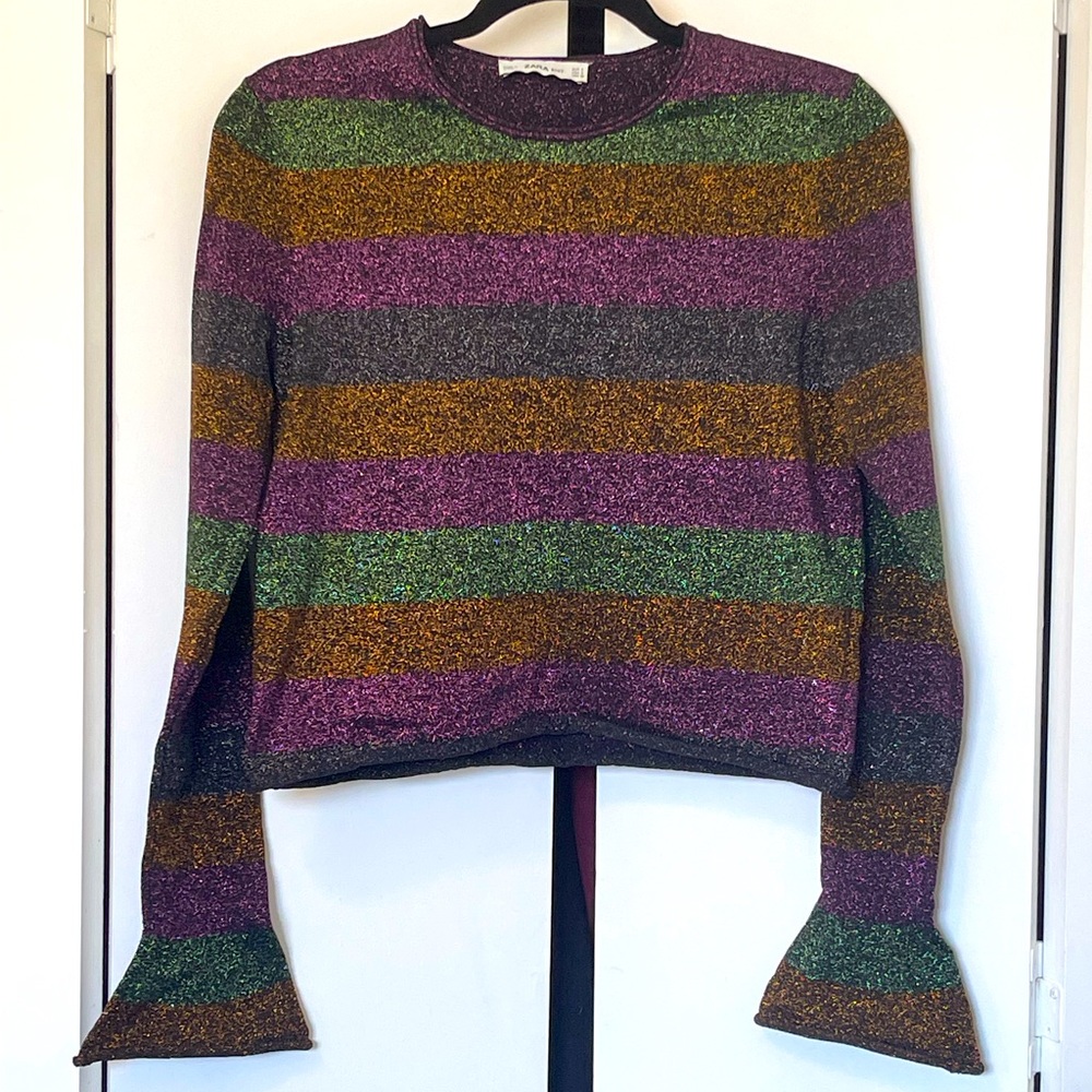 Zara Cropped Glitter Sweater